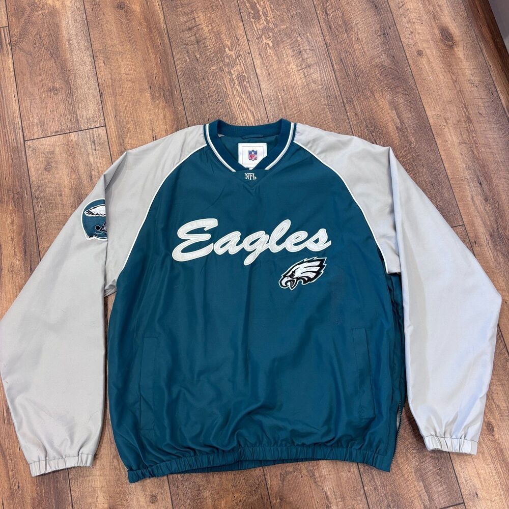 VINTAGE PHILADELPHIA EAGLES JACKET MEN'S SIZE LARGE VTG NFL FOOTBALL ZIP SIDES